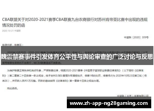 魏震禁赛事件引发体育公平性与舆论审查的广泛讨论与反思